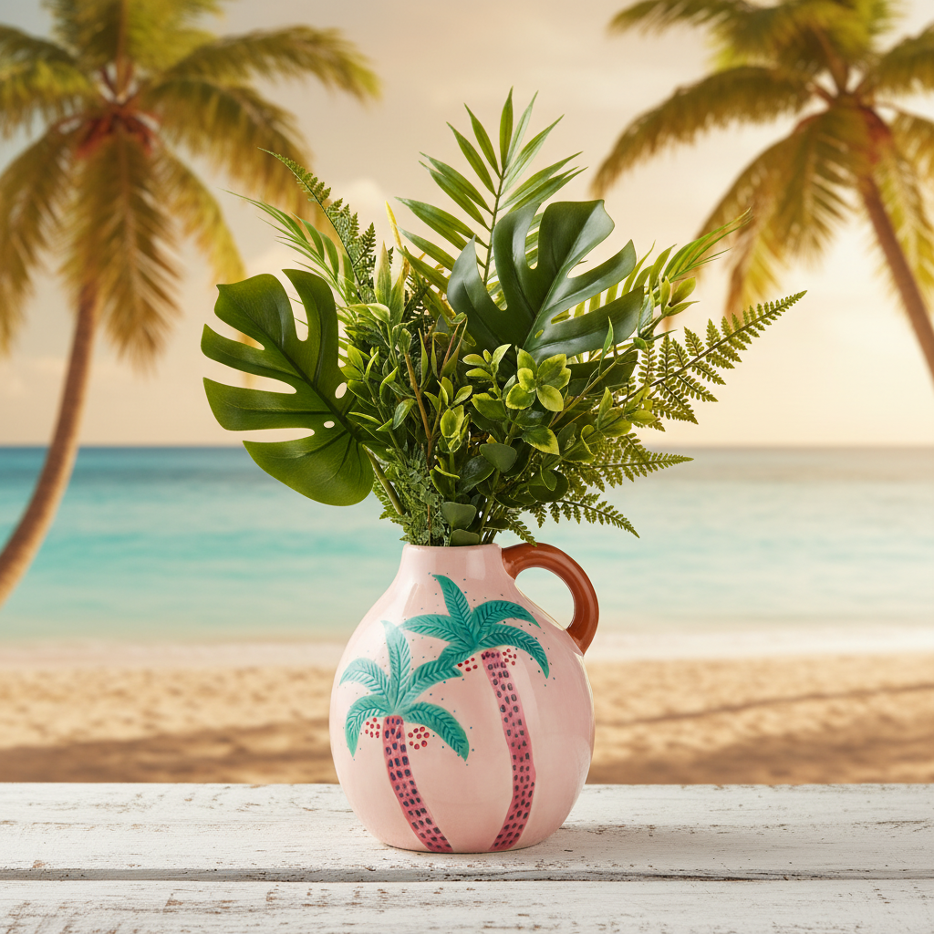 Pink Paloma Palm Vase