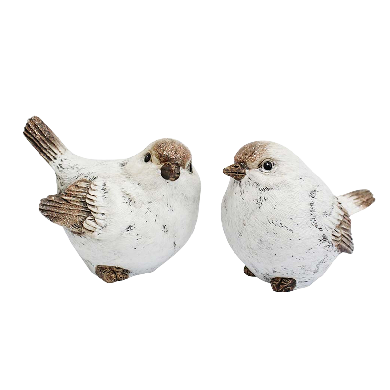 White and Brown Ornamental Birds