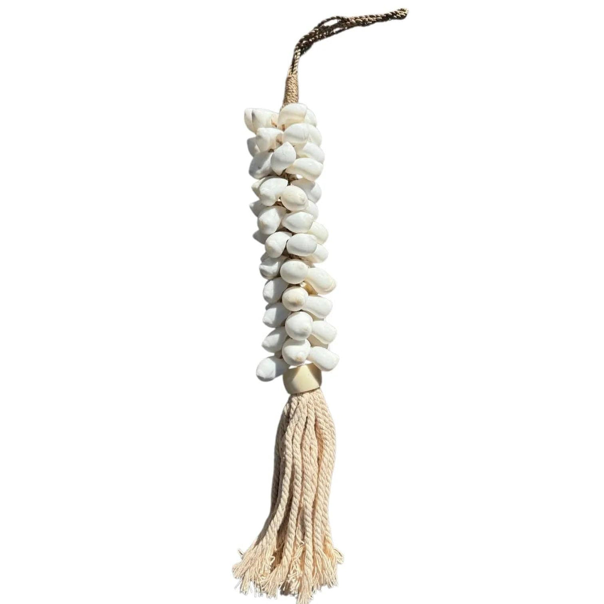 Seashell Strand Tassel Hanger - Boho Coastal Decor Accent
