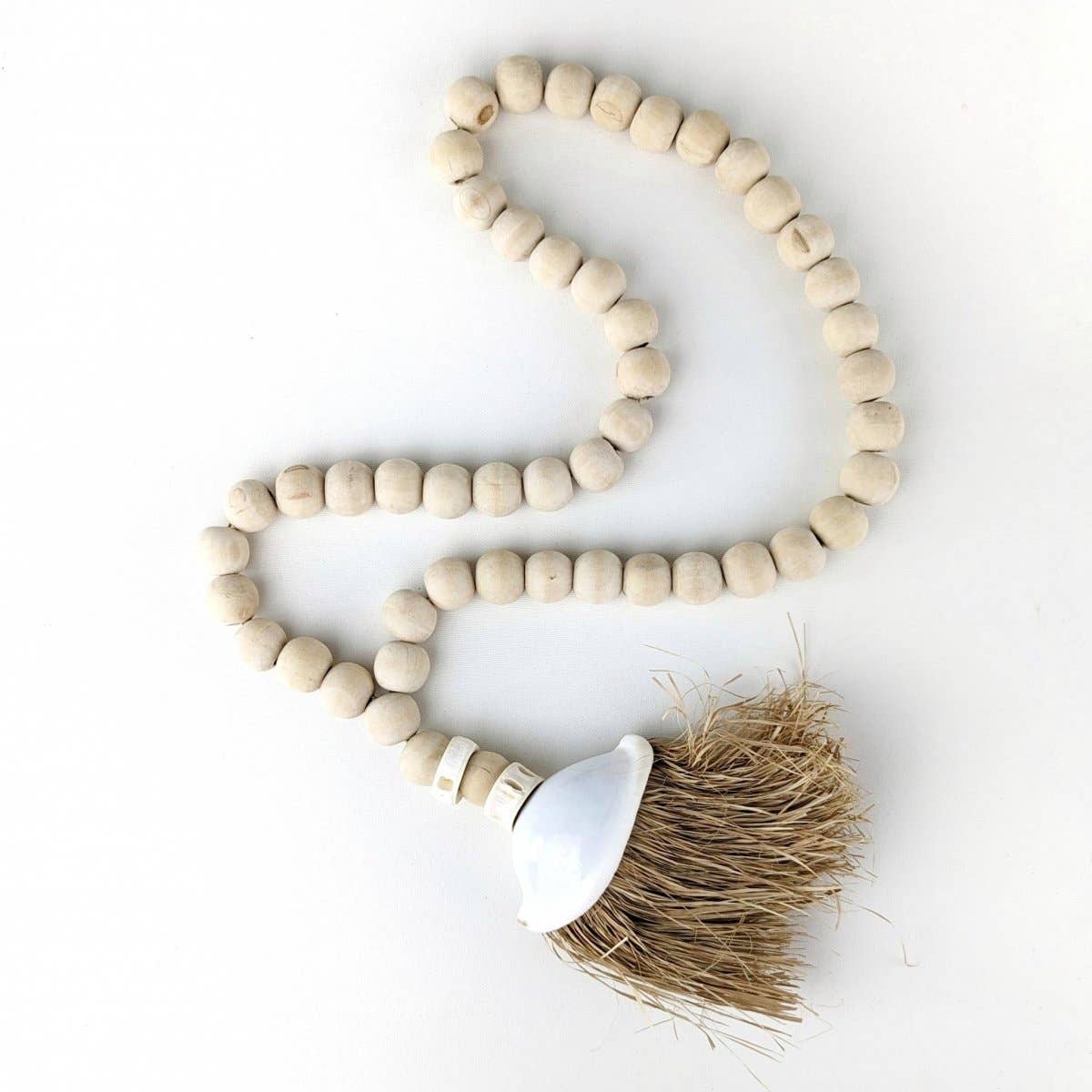 Raffia Beaded Shell Hanger