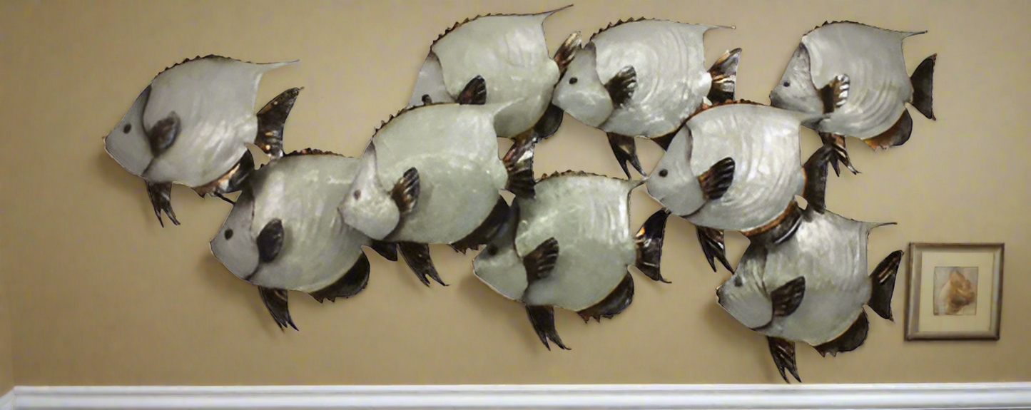 Capiz School of Dory Fish - White/Blue Elegance