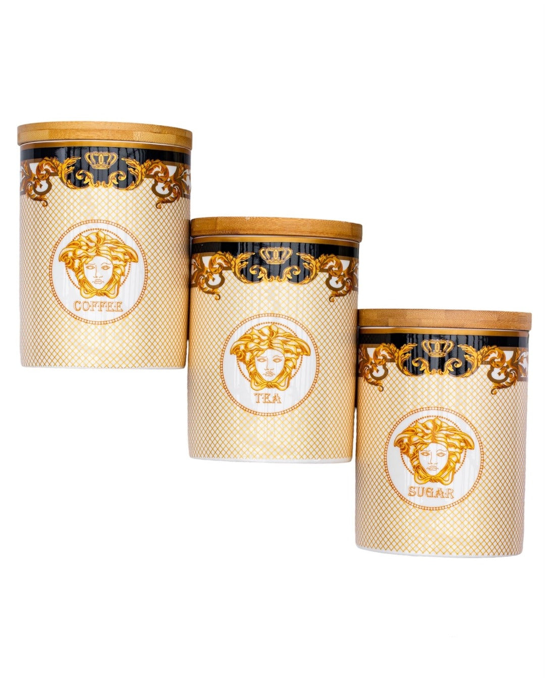 Medusa Luxe Gold Set of 3 Canister Sets