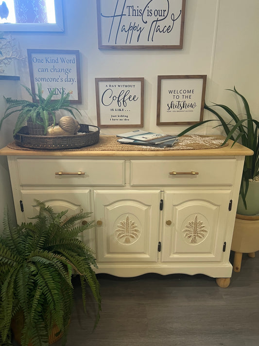 Upcycled Pineapple White & Natural Sideboard