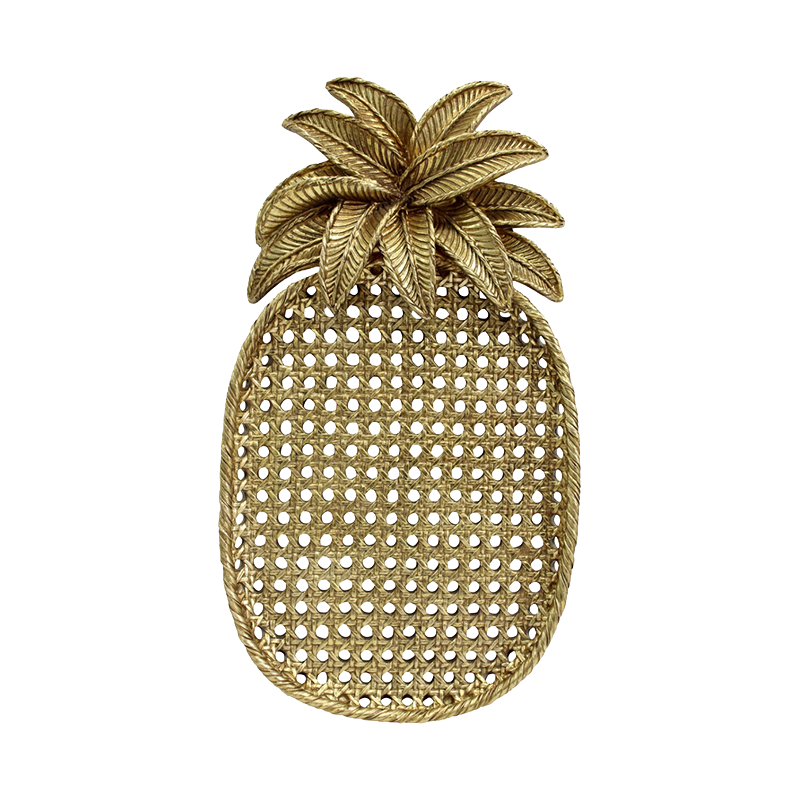 Gold pineapple-shaped decorative tray