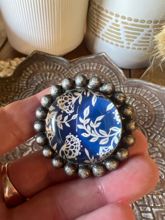 Blue and White Flower Door Knobs