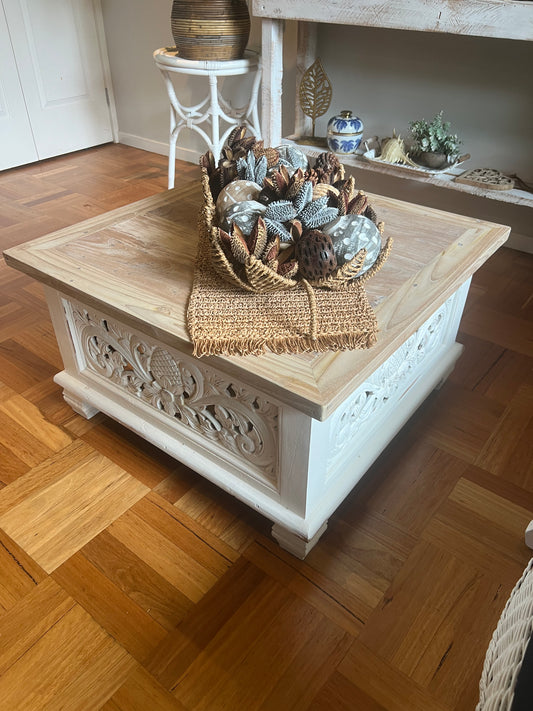 Carved Pineapple Upcycled Coffee Table