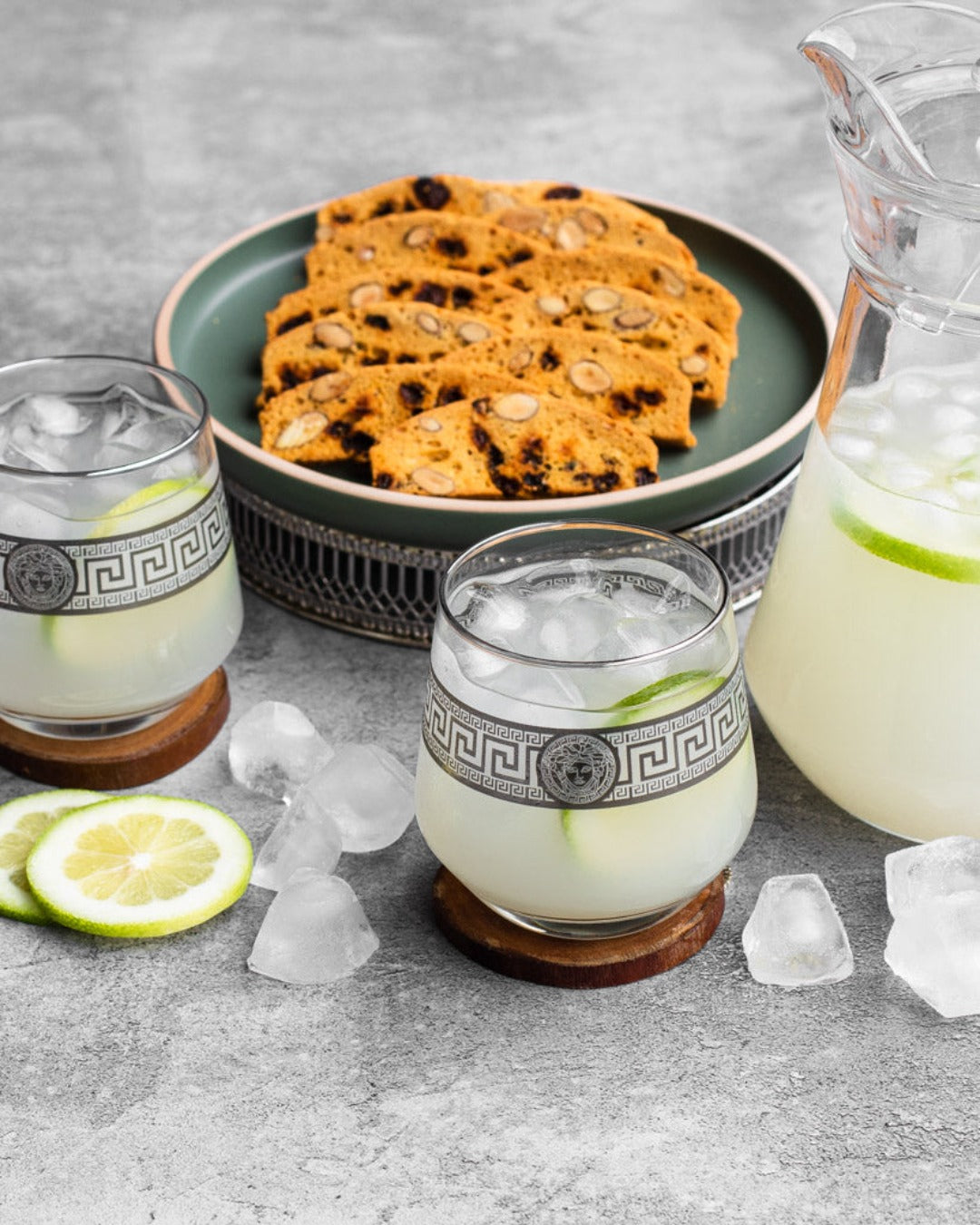 Medusa Stylish & Luxe Design Set/4 Scotch/Whiskey Drinking Glasses Silver
