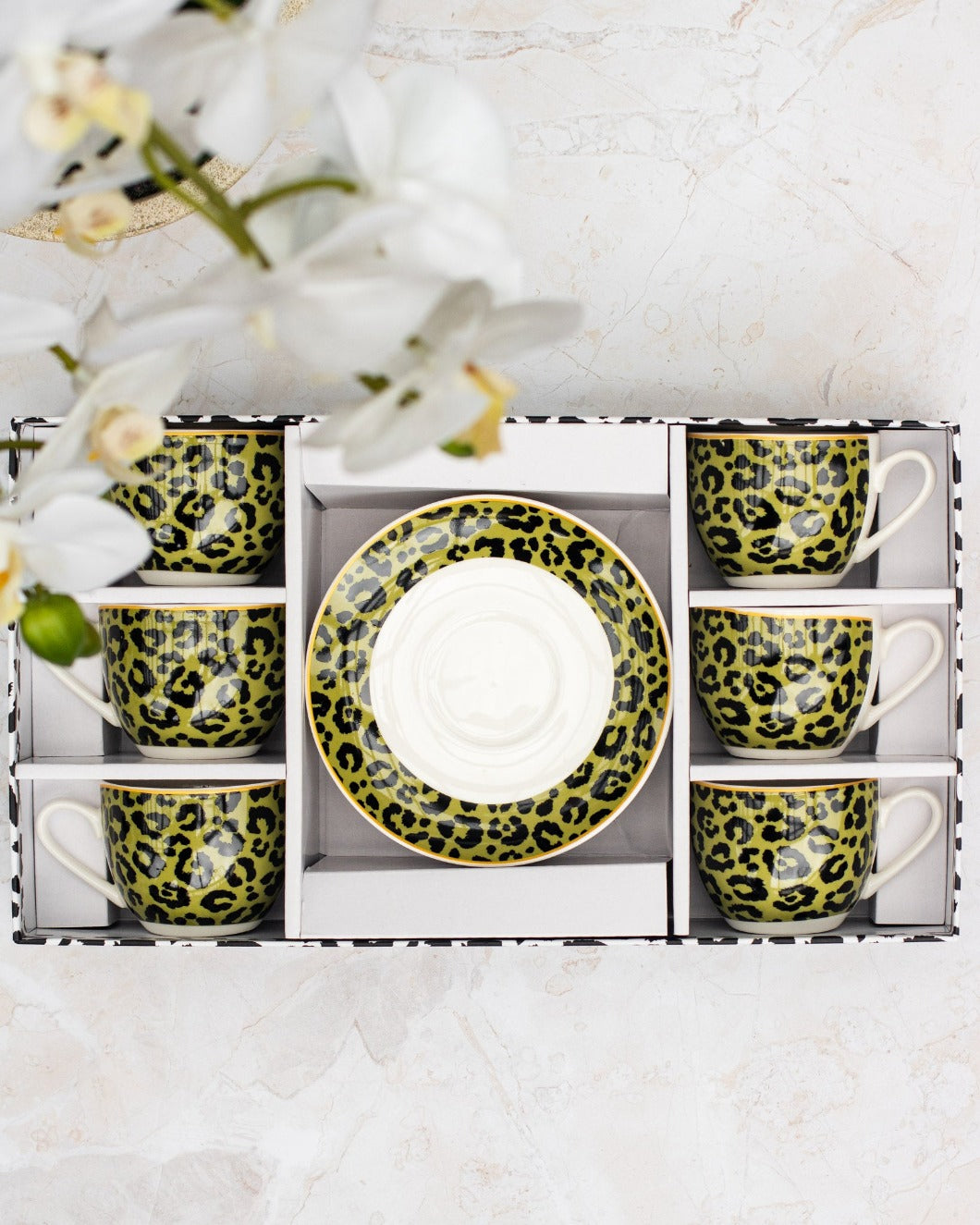 12pcs Espresso cup and saucer set with gift box (3 Colours Available)
