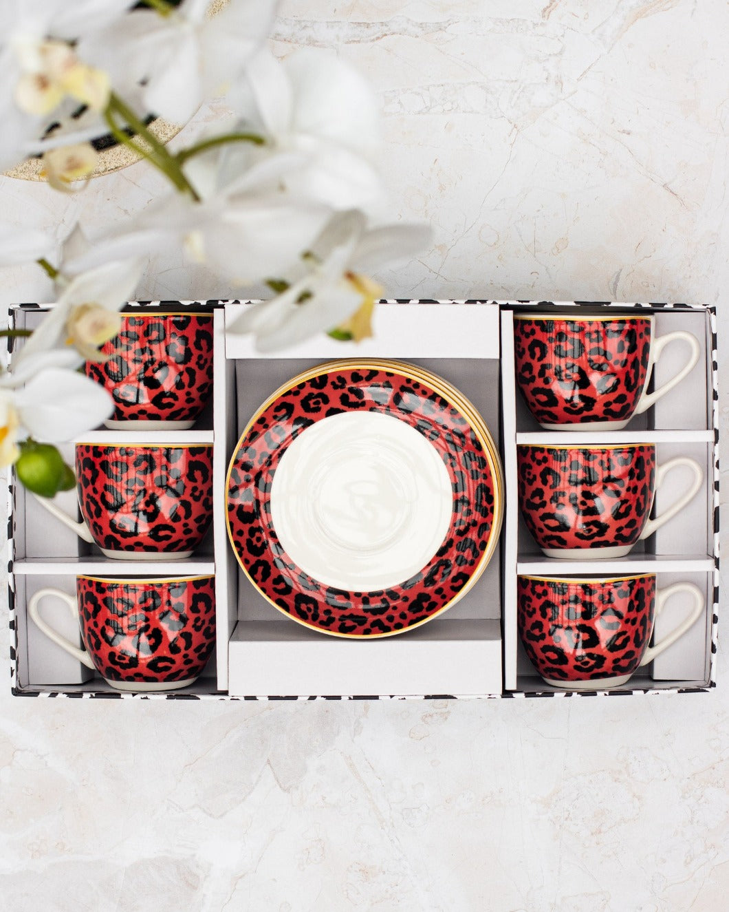 12pcs Espresso cup and saucer set with gift box (3 Colours Available)