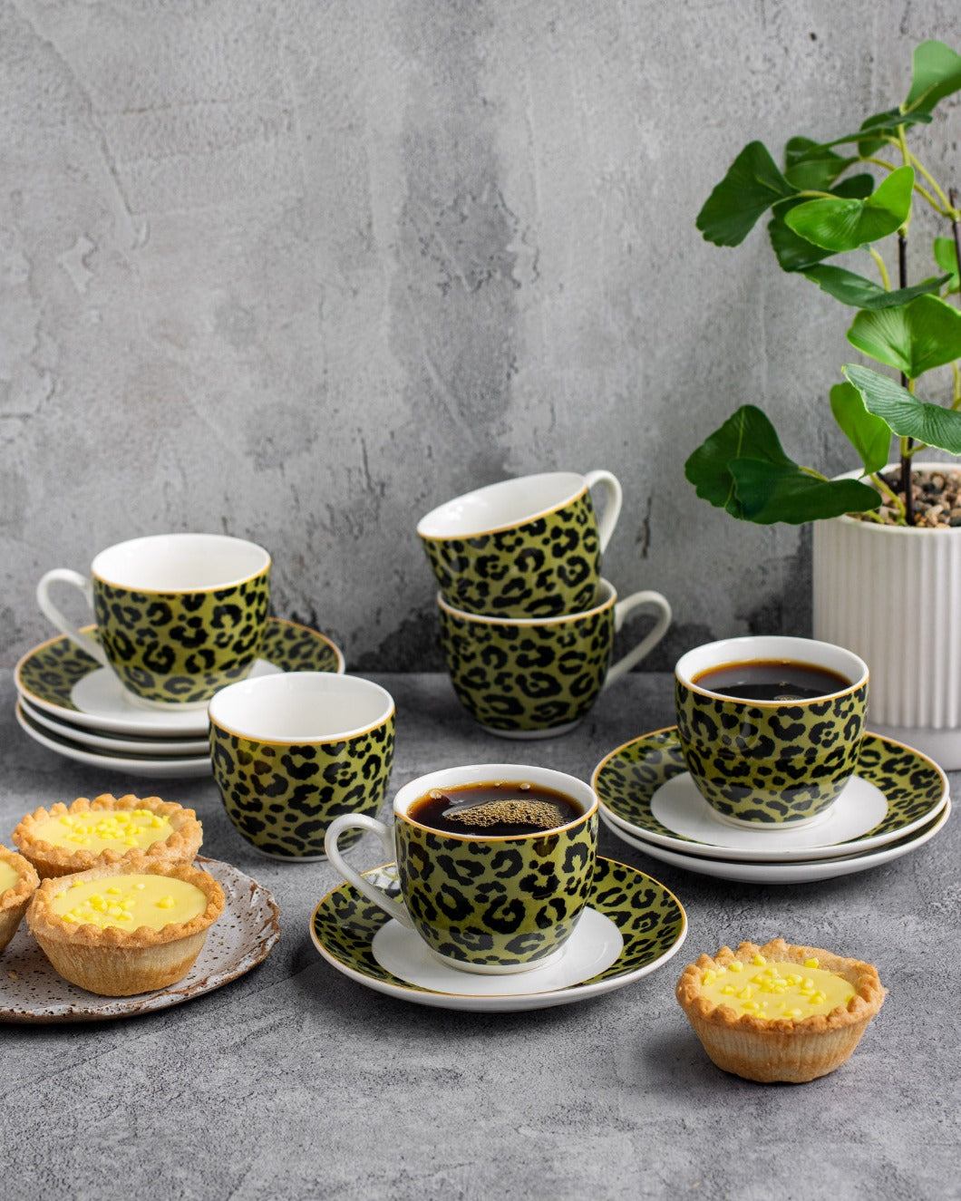 12pcs Espresso cup and saucer set with gift box (3 Colours Available)