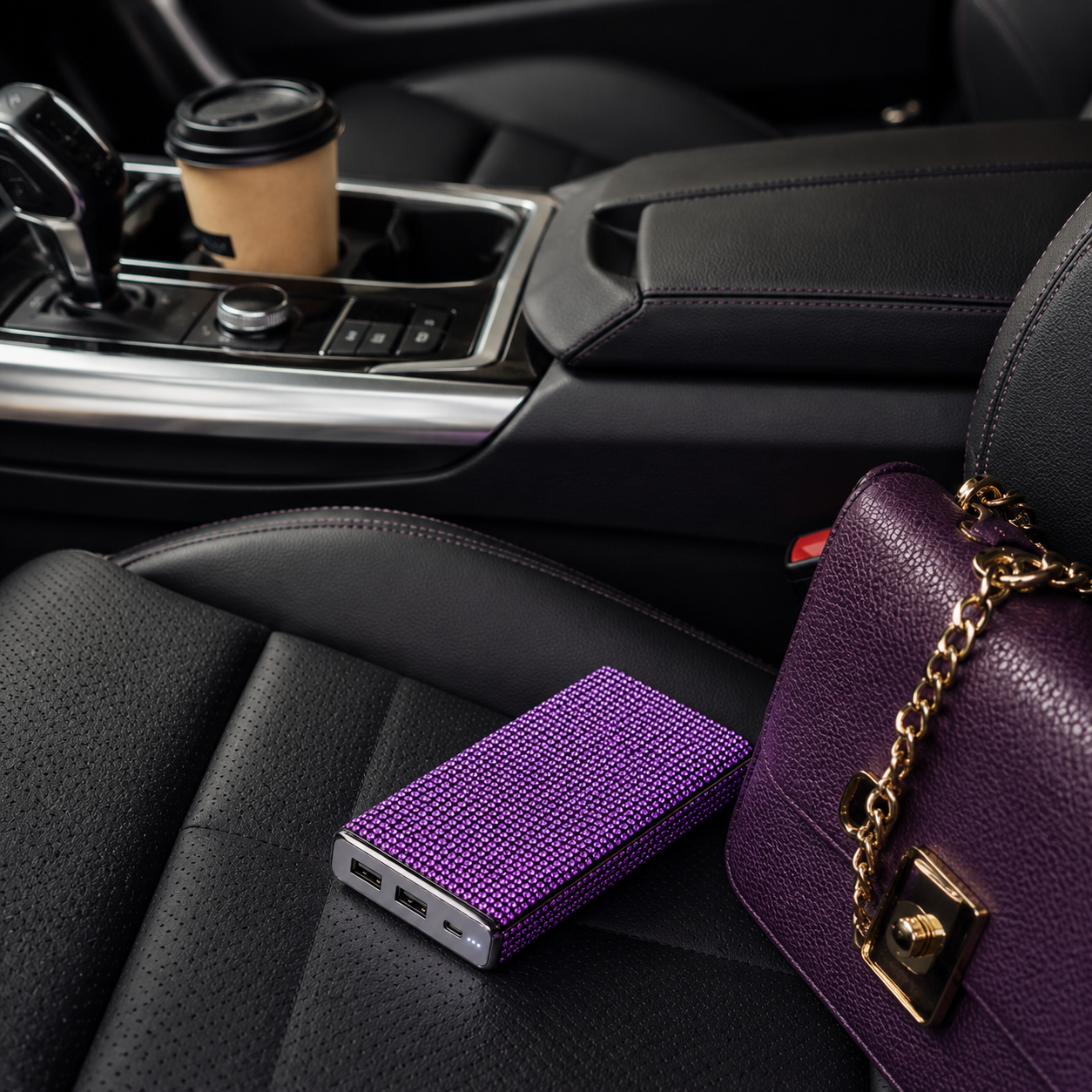 Luxe Crystal Portable Charger, 10,000 mAh - crystal, rose gold, pink, purple, aqua