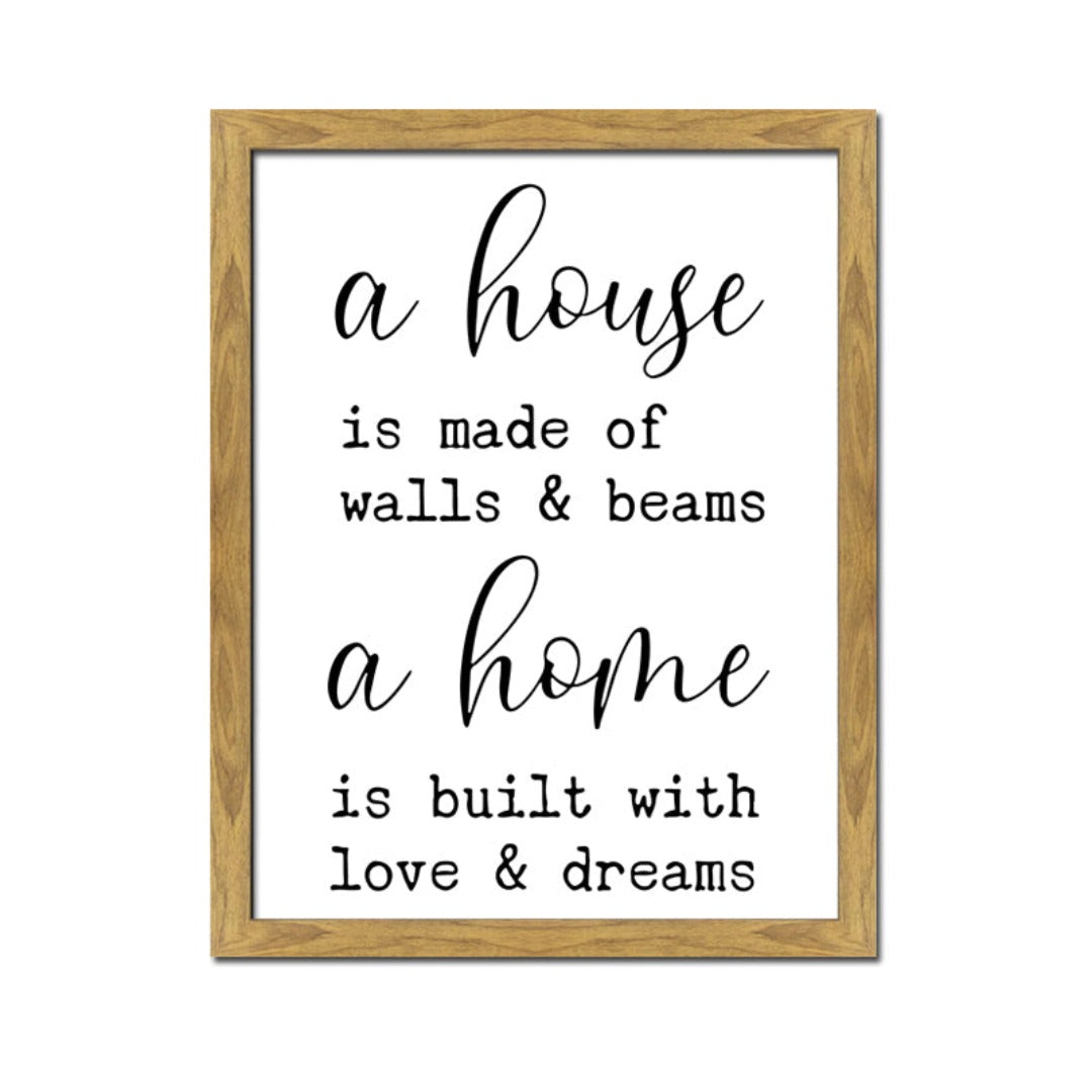 A House A Home Framed Sign