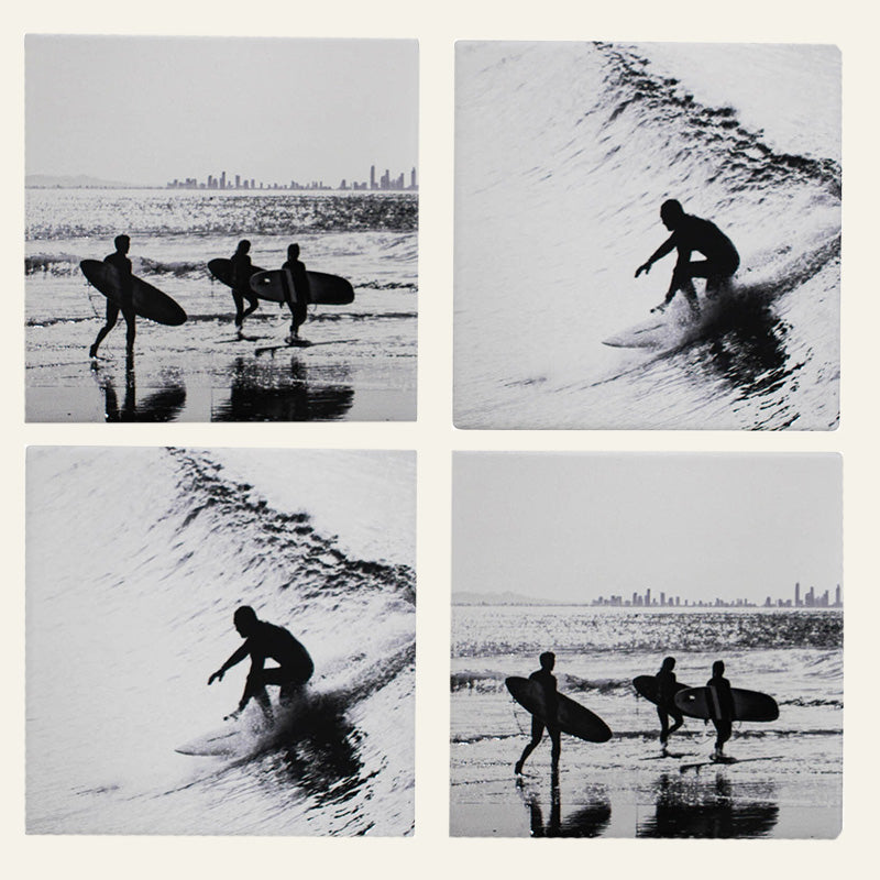 Surfers Ceramic Coasters – Set of 4