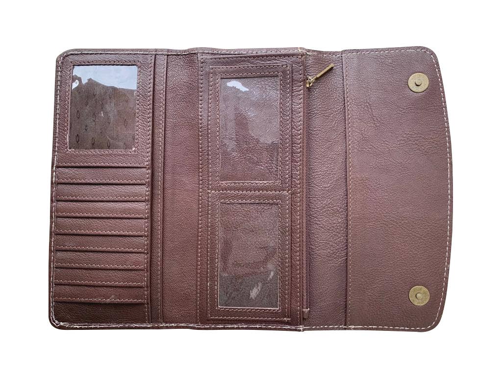 Saddle Blanket & Tooled Leather Trifold Wallet