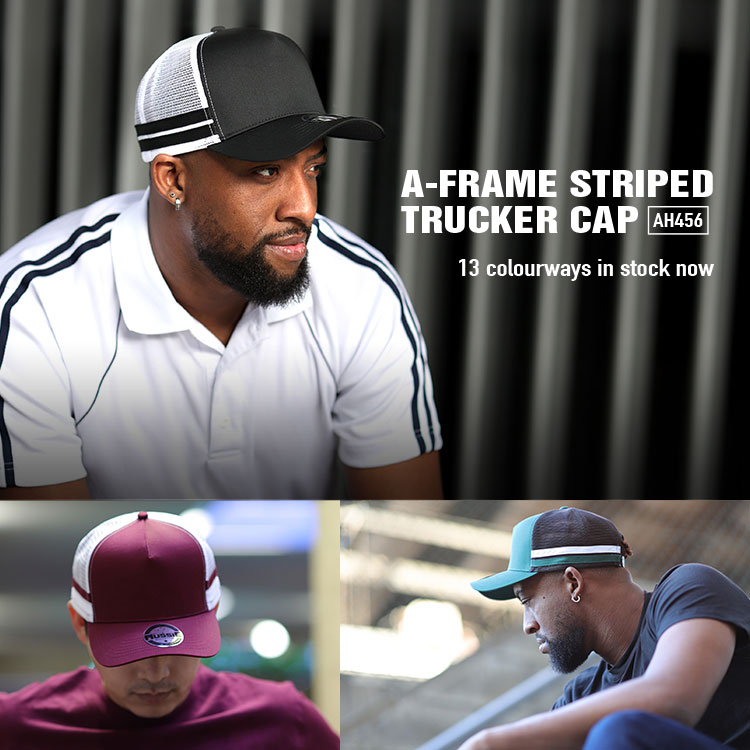 Trucker Caps - 2 Striped Mesh Country Caps