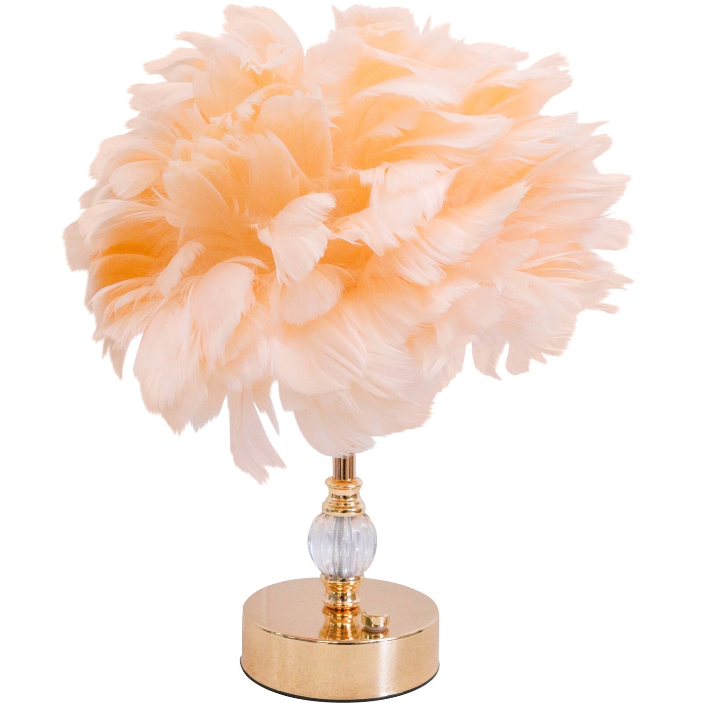 Boho Peach USB Feather Lamp