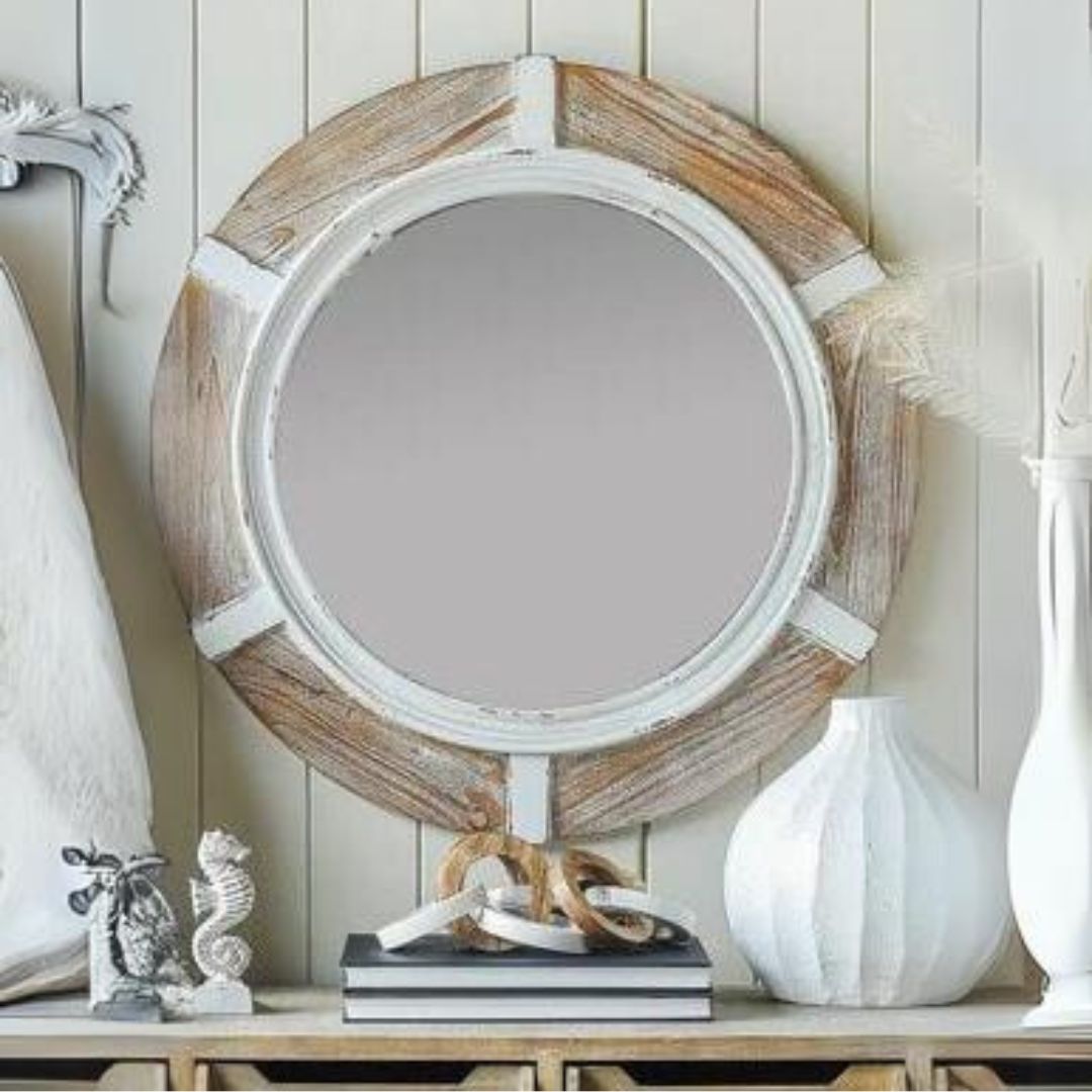 Maui Whitewash Timber Mirror