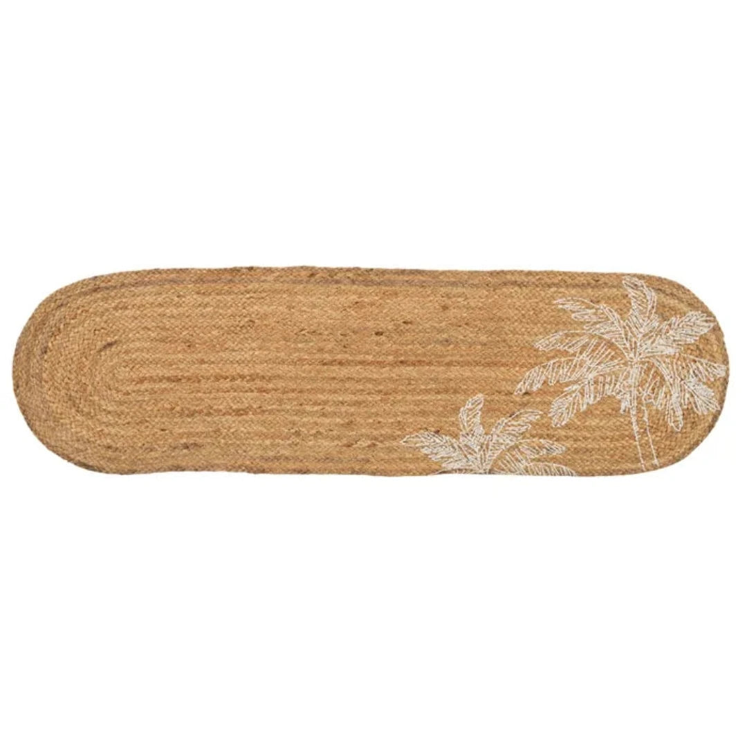PALM OBLONG JUTE RUNNER 35X120CM NAT/WHT
