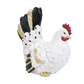 Decorative rooster figurine with black, gold, and red details 