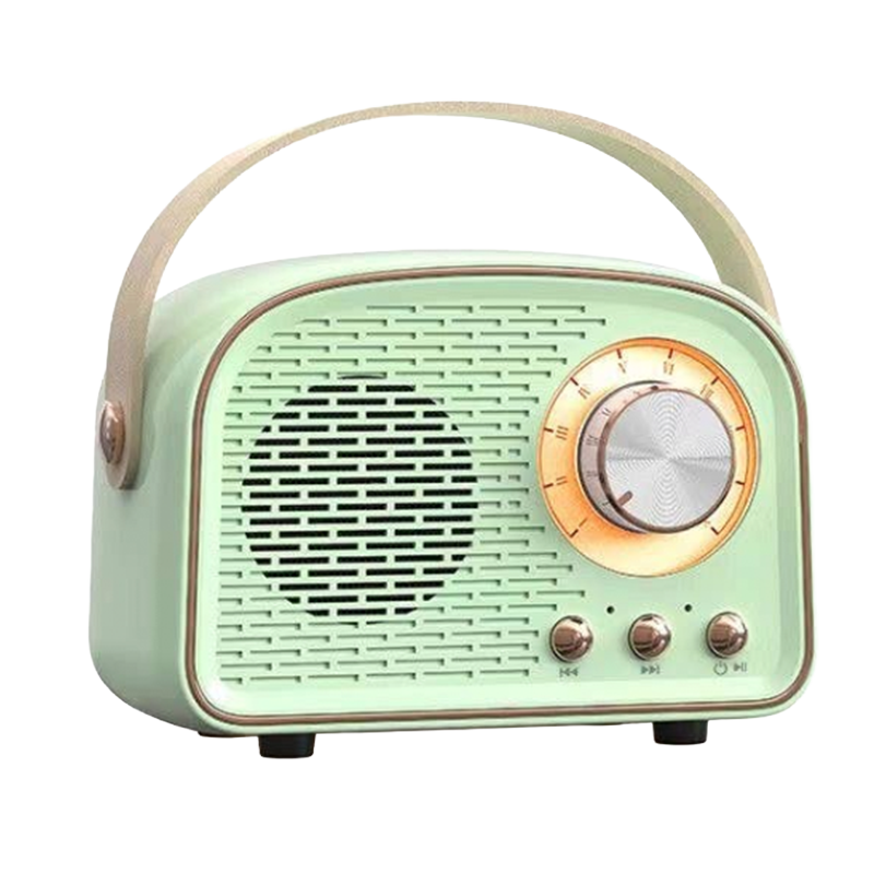 Vintage-Style Pastel Bluetooth Speaker – Cream, Pink & Mint
