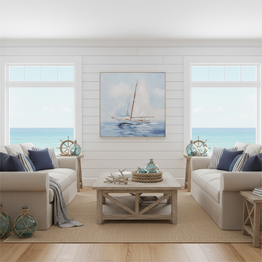 Freedom Under Sail Framed Artwork 80x80cm