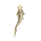 Solid brass decorative fish bottle opener with detailed engraved finish top view