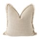 Natural pure linen cushion cover with soft hand frayed edge detailing