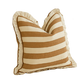 Reversible Linen Ruffle Cushion Cover – Tan Stripe