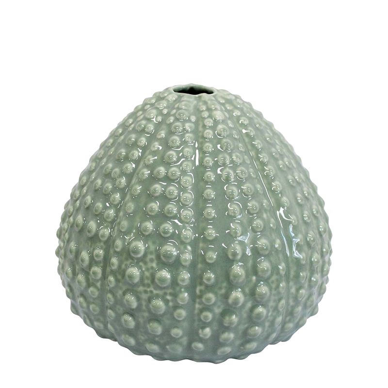 Urchin  Textured green vase 