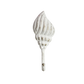Decorative wall hook with shell design white, brushed with gold
