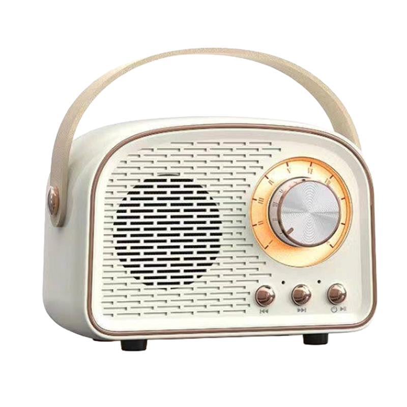 Vintage-Style Pastel Bluetooth Speaker – Cream, Pink & Mint