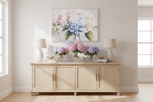 Hydrangeas from the Garden Framed Artwork 100x70cm