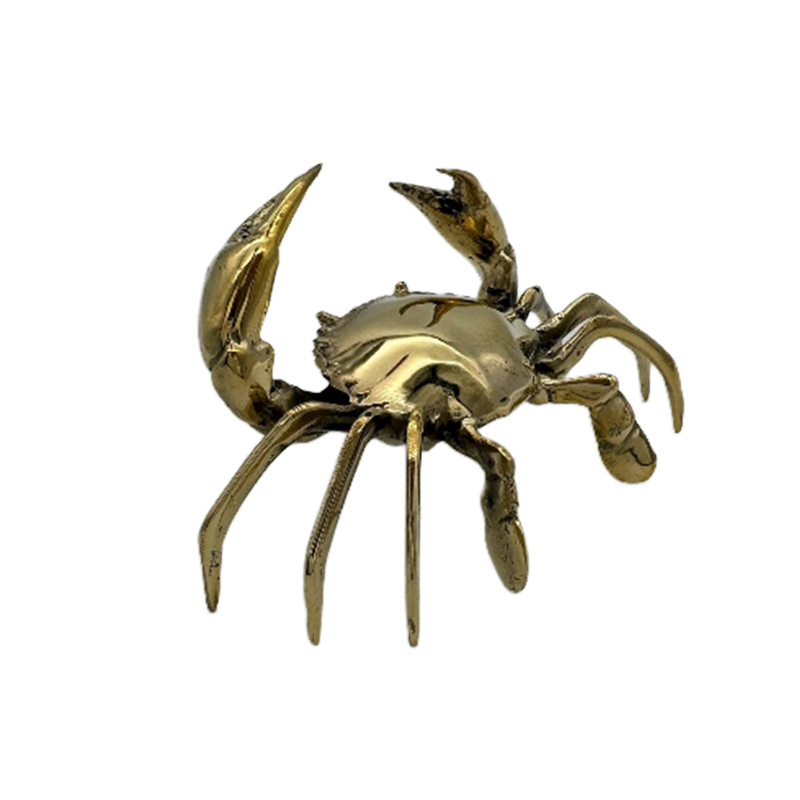 Brass crab sculpture - back view