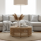 Organic Cotton Waffle Ruffle Cushion Cover – Light Grey