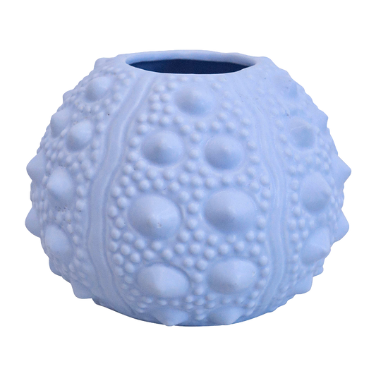 pale blue vase with sea urchin texture