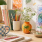 Tropical Palm Ceramic Vase