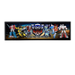 Transformers toy figures with the brand logo on a black  bar mat