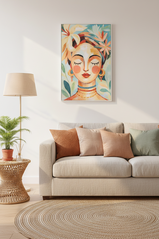 Tropical Muse Framed Artwork 80x120cm