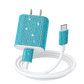 Crystal USB-C Charging Set – Crystal Clear & Aqua