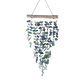 Decorative hanging wall art with blue, green,sea glass suspended from drift wood beam