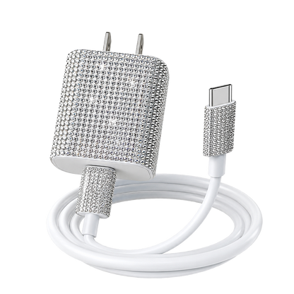 Crystal USB-C Charging Set – Crystal Clear & Aqua