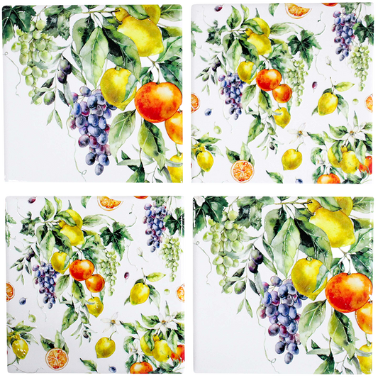 Fruits of the Med Coasters - Set of 4