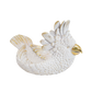 White and gold cockatoo trinket bowl with detailed feather texture and decorative resin finish