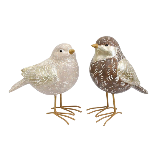 Champagne and Bronze Ornamental Birds