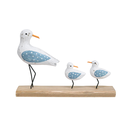 Decorative figurines of seagulls  on a wooden base 
