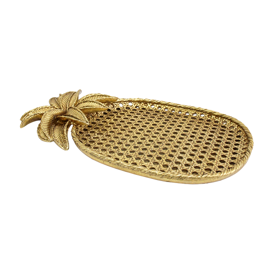 Gold pineapple-shaped decorative tray