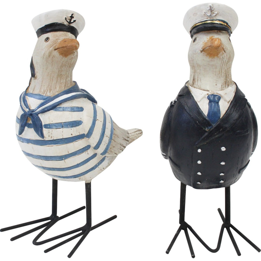 2 x Navy and White Sailing Birds