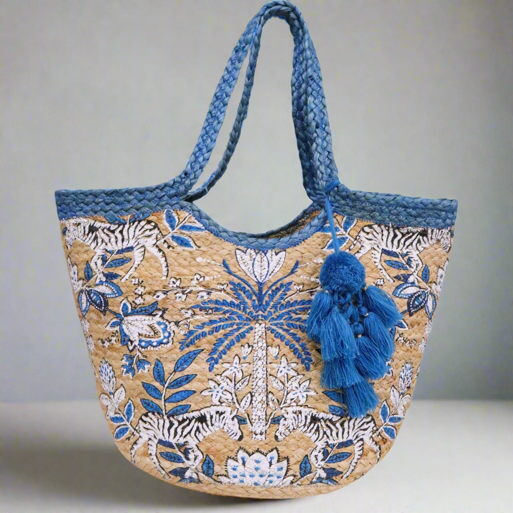 Jute Bag Zebra Palm