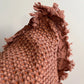 Organic Cotton Waffle Ruffle Cushion Cover – Terracotta