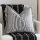 Pure French Linen Ruffle Cushion Cover – Pinstripe